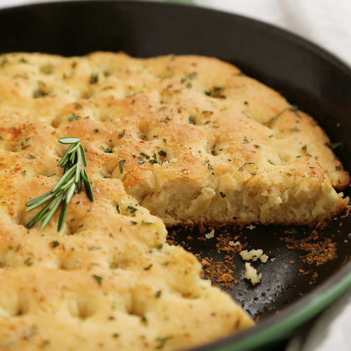 One-Hour Skillet Garlic Parmesan Focaccia