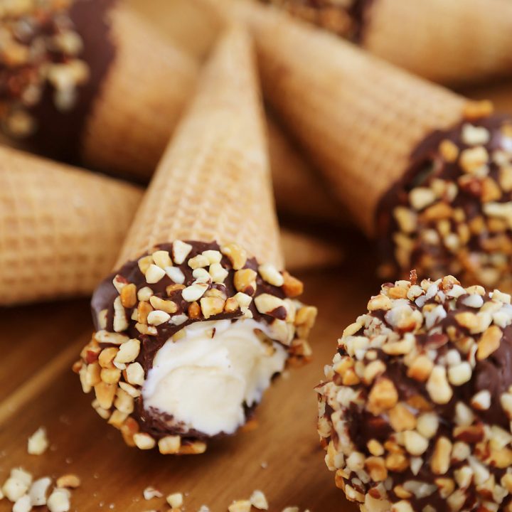 Homemade Chocolate-Dipped Ice Cream Cones