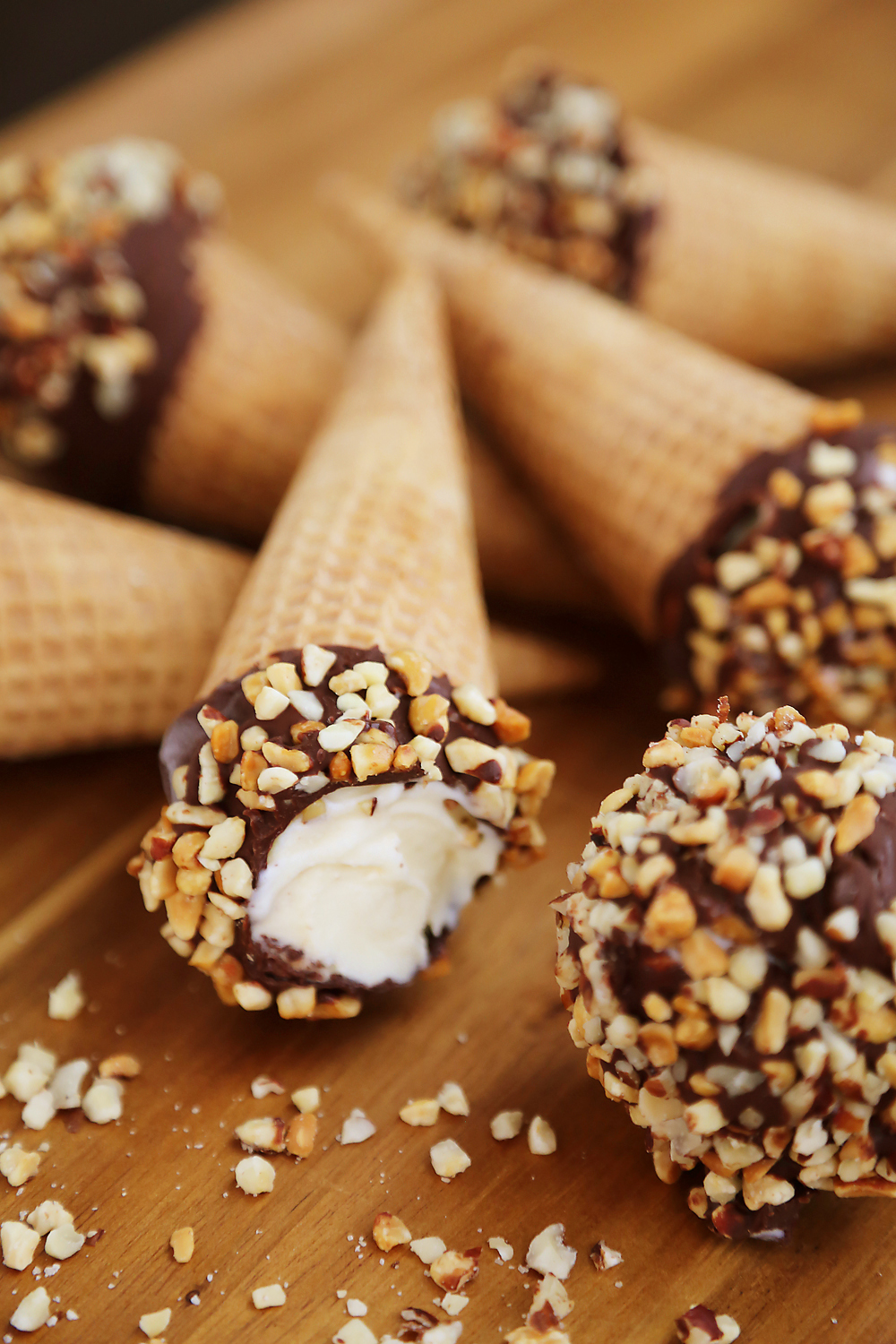 Homemade Chocolate-Dipped Ice Cream Cones