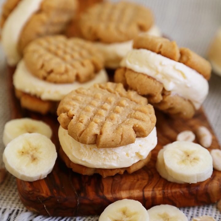 Peanut Butter Cookie + Banana Ice Cream Bites