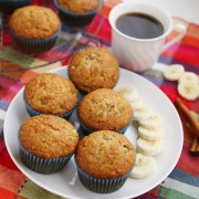 Toasted Coconut Banana Muffins - Super moist, fluffy banana muffins. These make a mouthwatering treat that pairs perfectly with your morning coffee! Thecomfortofcooking.com