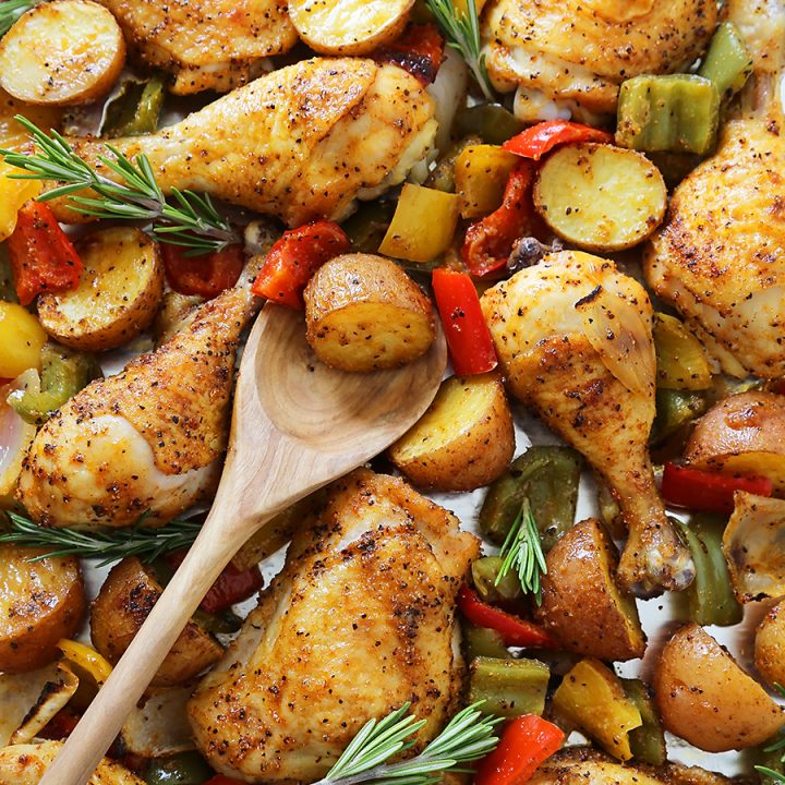 Rosemary Roasted Chicken with Bell Peppers and Potatoes