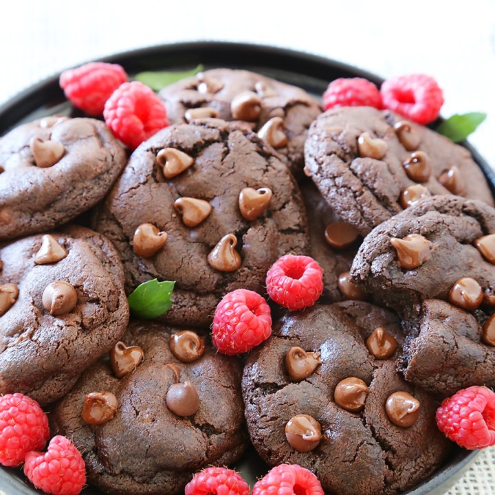 Soft & Chewy Double Chocolate Cookies