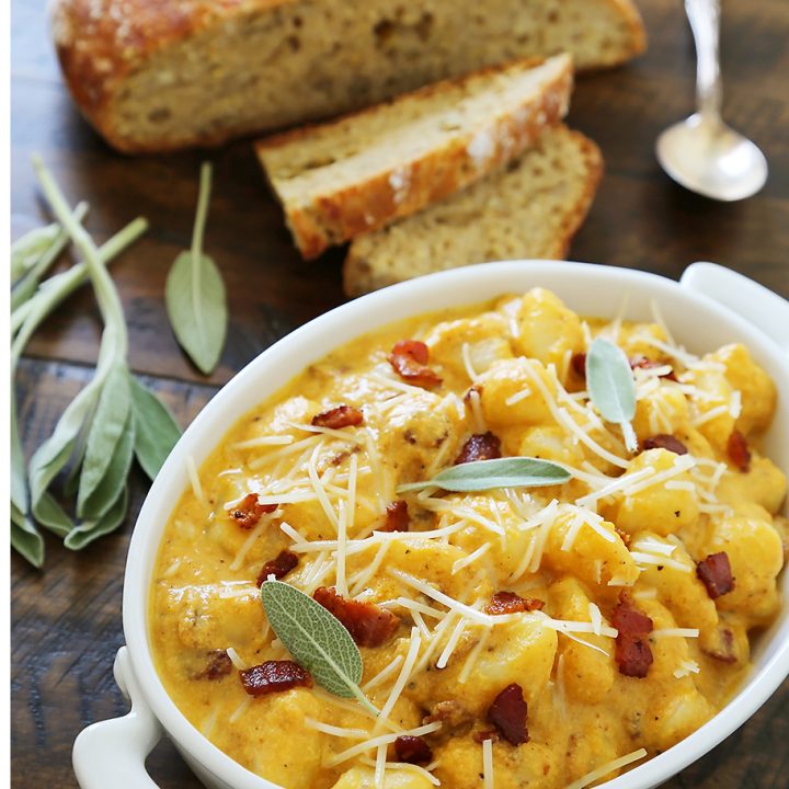 Gnocchi with Pumpkin, Bacon and Sage Sauce