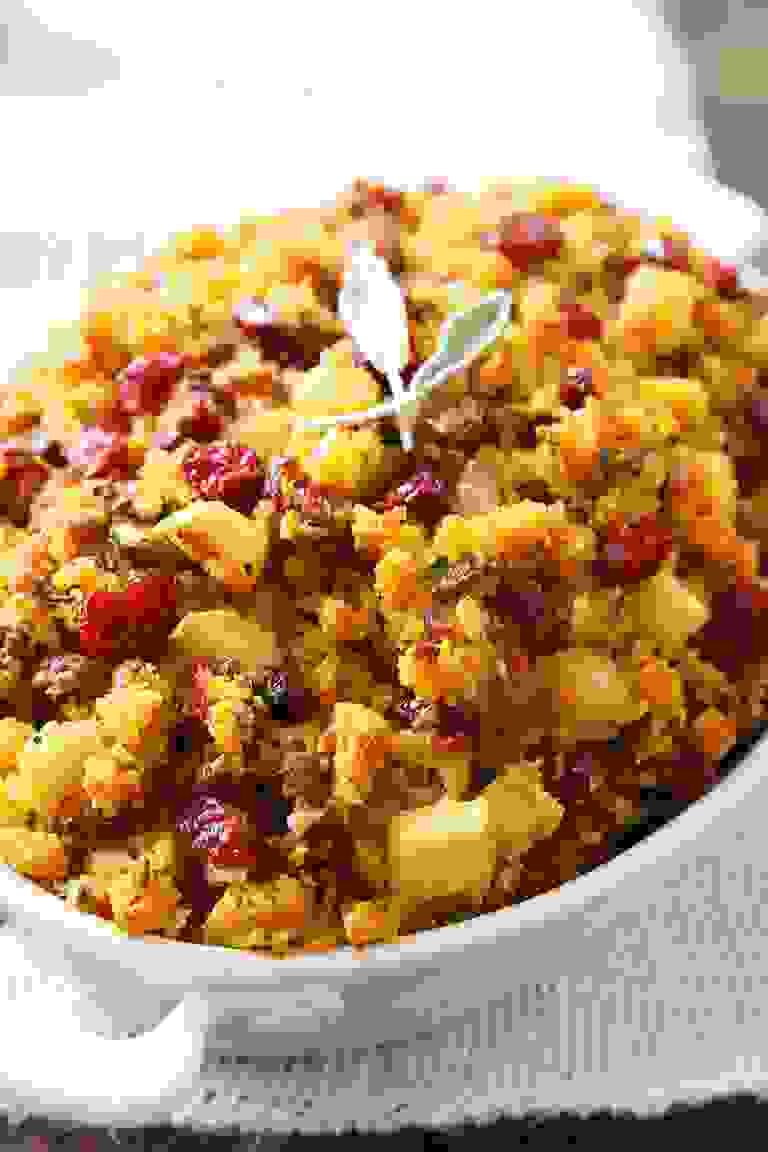Sausage, Apple and Cranberry Cornbread Stuffing The Comfort of Cooking