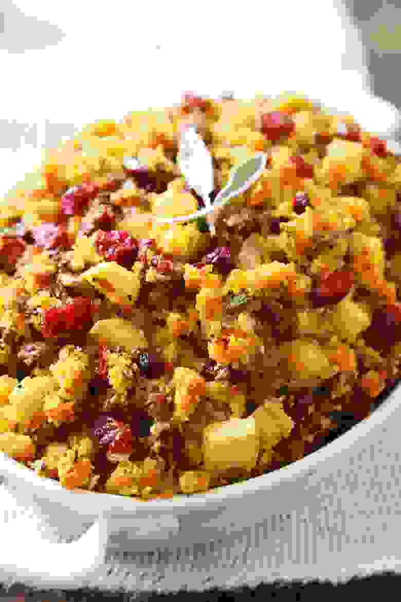 Sausage, Apple and Cranberry Cornbread Stuffing The Comfort of Cooking