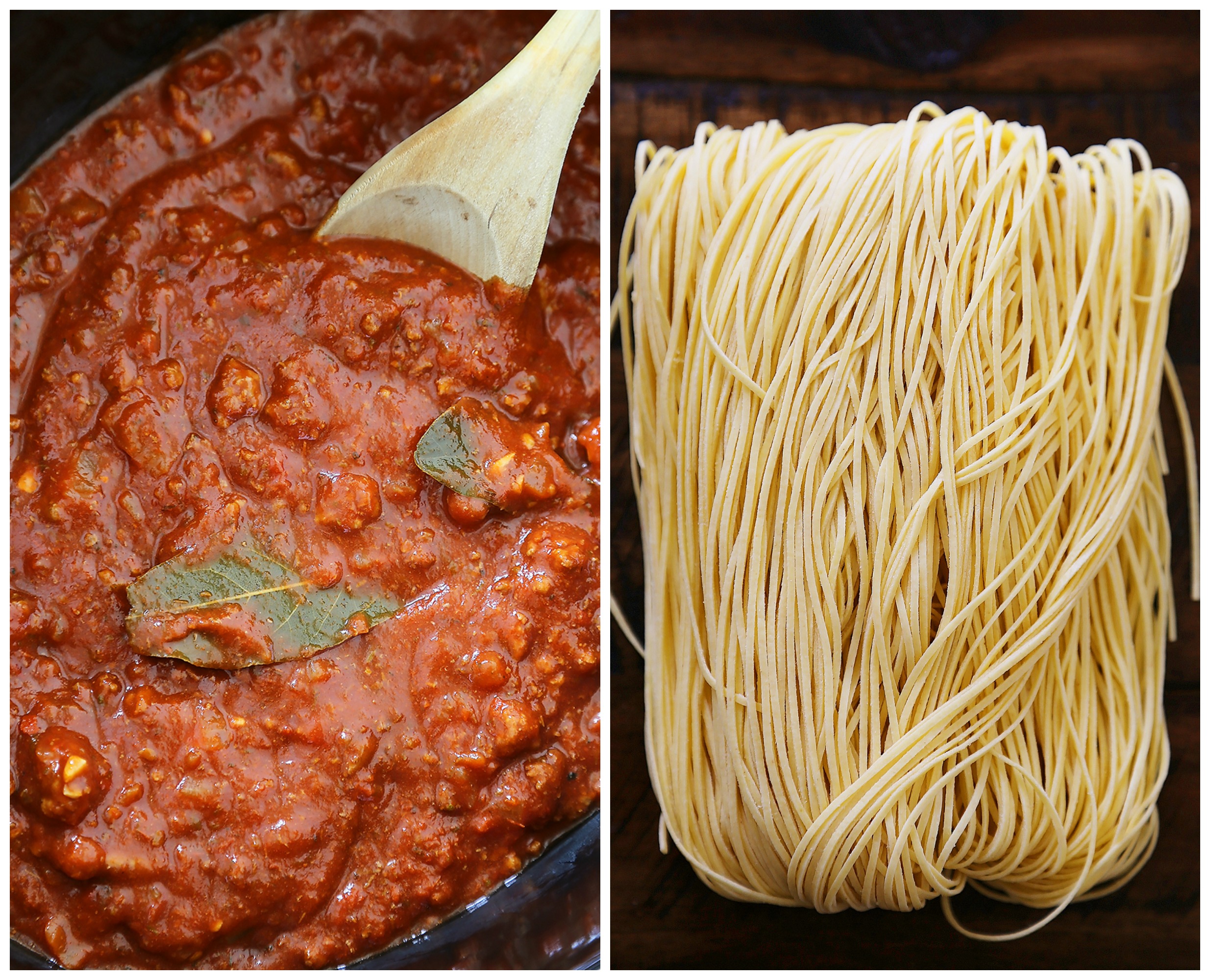 Slow cooker spaghetti bolognese - A rich and classic Italian pasta sauce easy to make in your slow cooker! Freeze for later or dig with a bowl of hot spaghetti! thecomfortofcooking.com