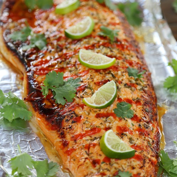 Honey Cilantro Lime Salmon in Foil
