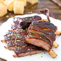 Sticky BBQ Spareribs - Melt-in-your-mouth, saucy BBQ spare ribs made in under 30 minutes! thecomfortofcooking.com