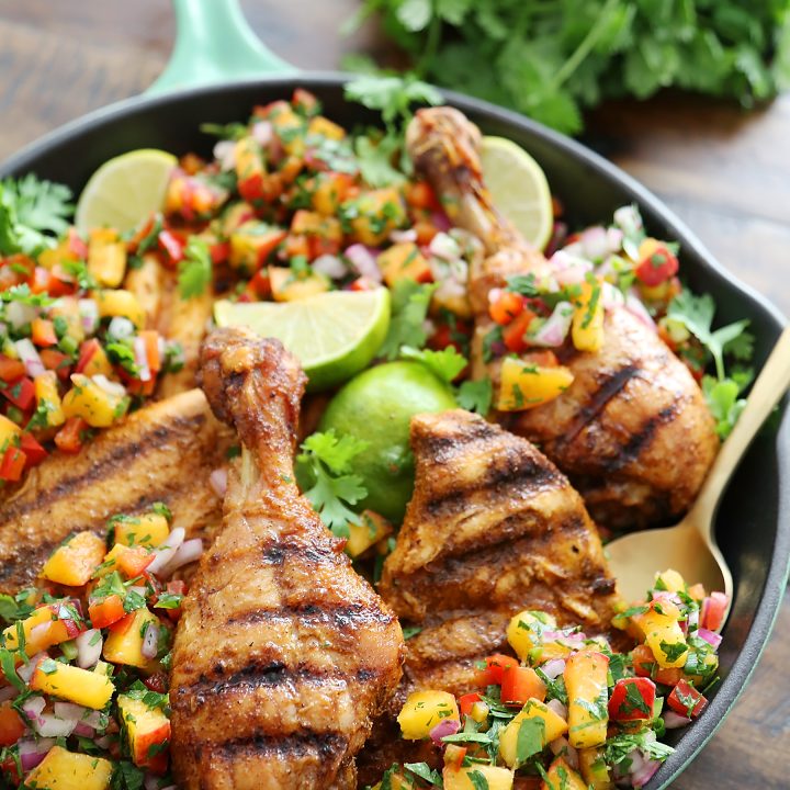 Spice Grilled Chicken with Peach Salsa