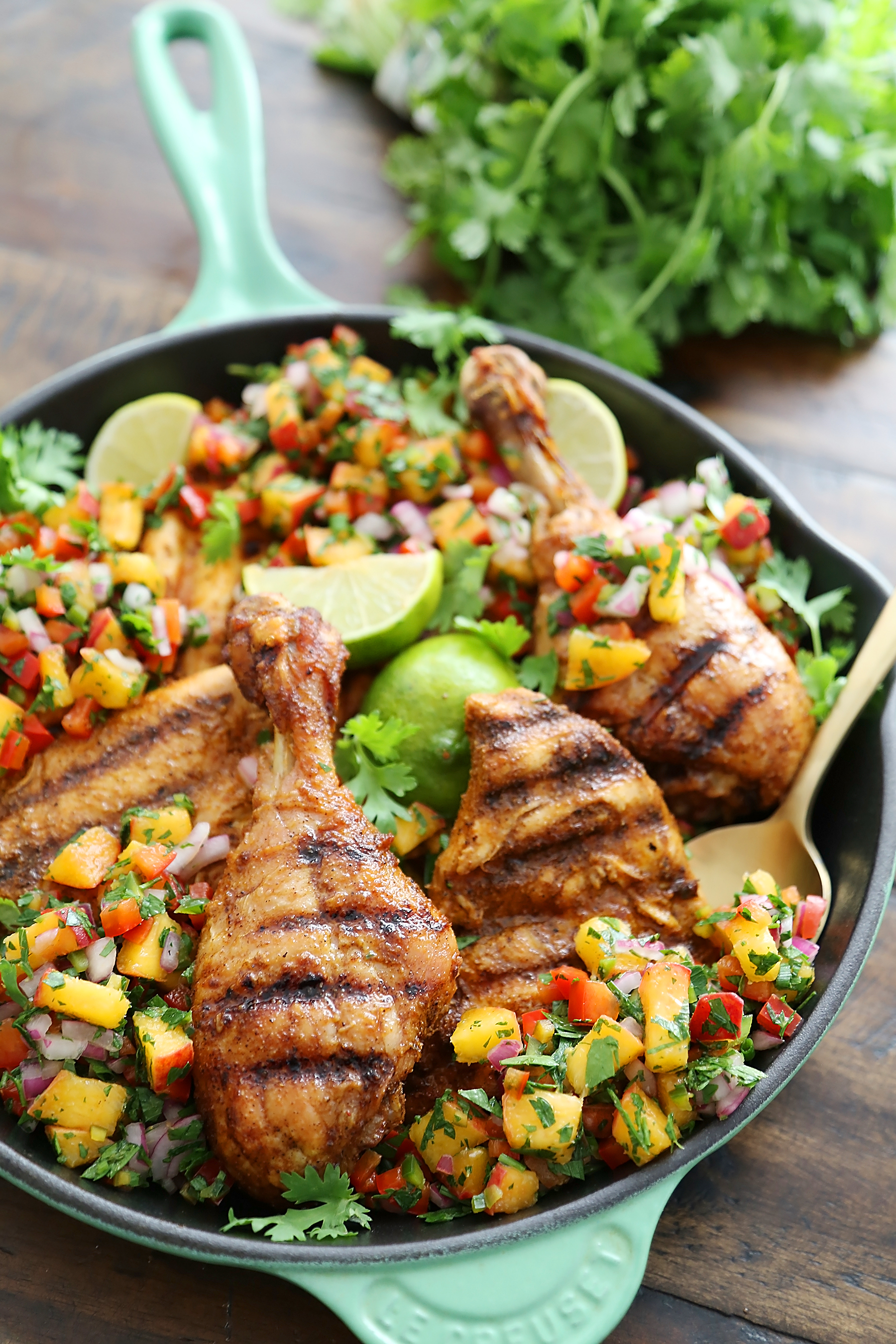 Spice Grilled Chicken with Peach Salsa