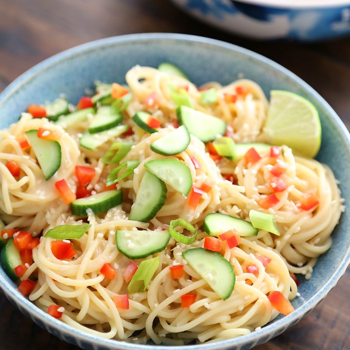 Cold Sesame Cucumber Noodle Salad