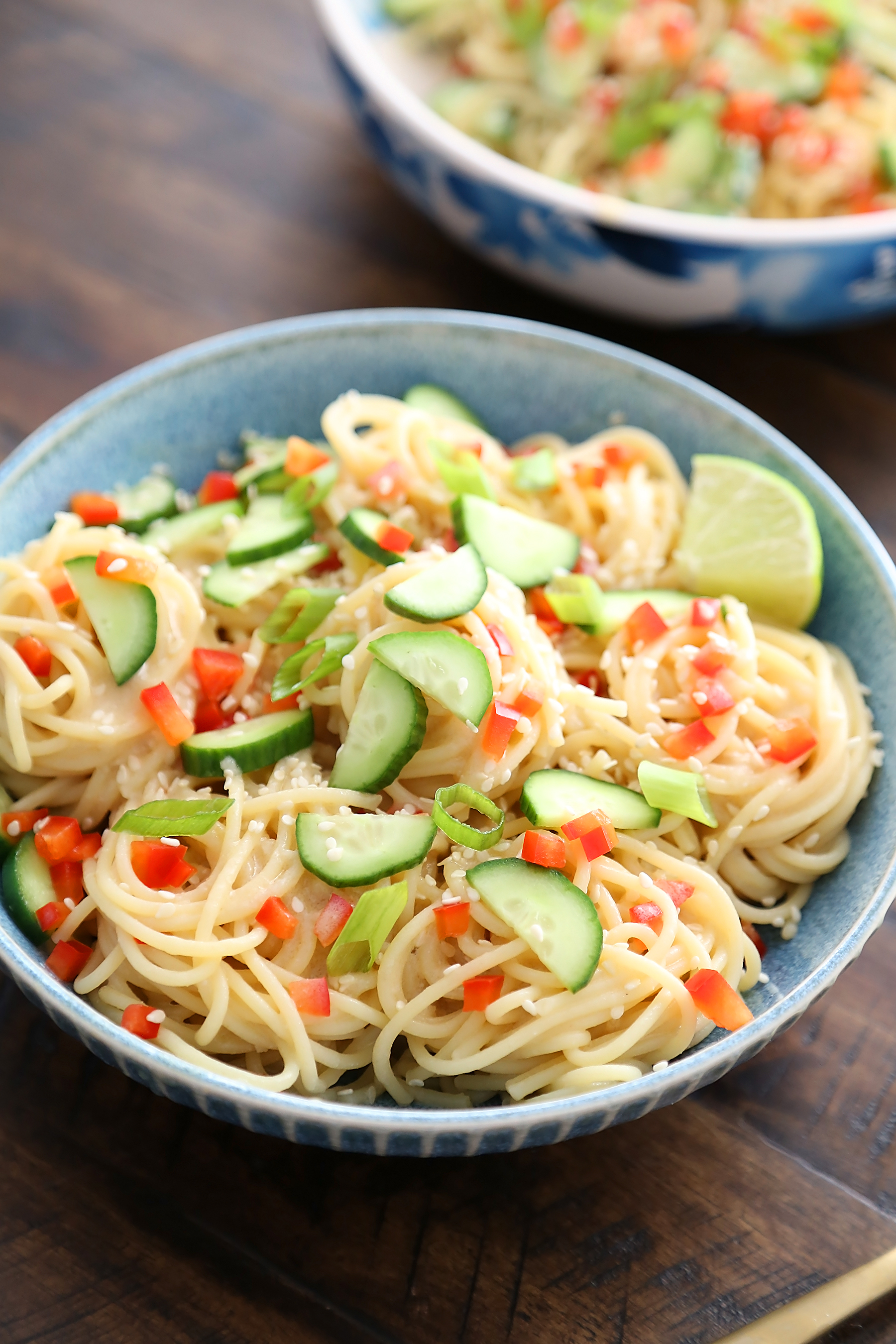 Cold Sesame Cucumber Noodle Salad