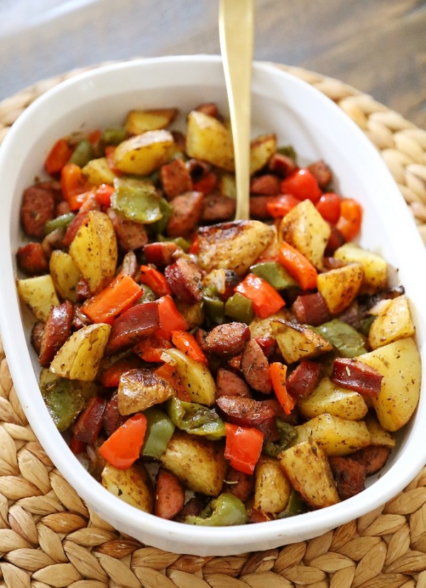 OnePan Roasted Sausage, Peppers and Potatoes The Comfort of Cooking