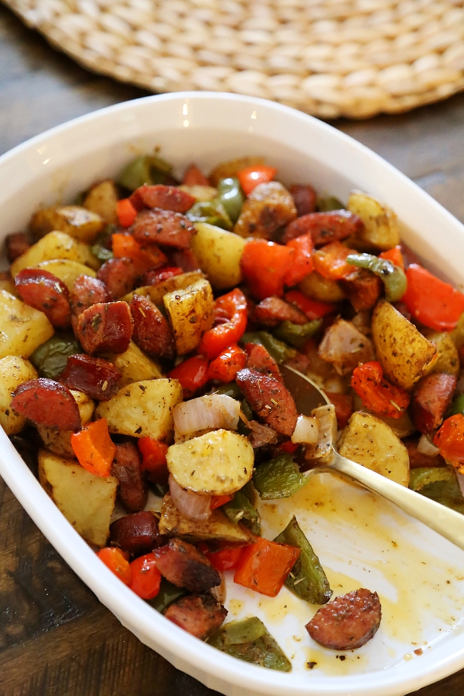 OnePan Roasted Sausage, Peppers and Potatoes The Comfort of Cooking