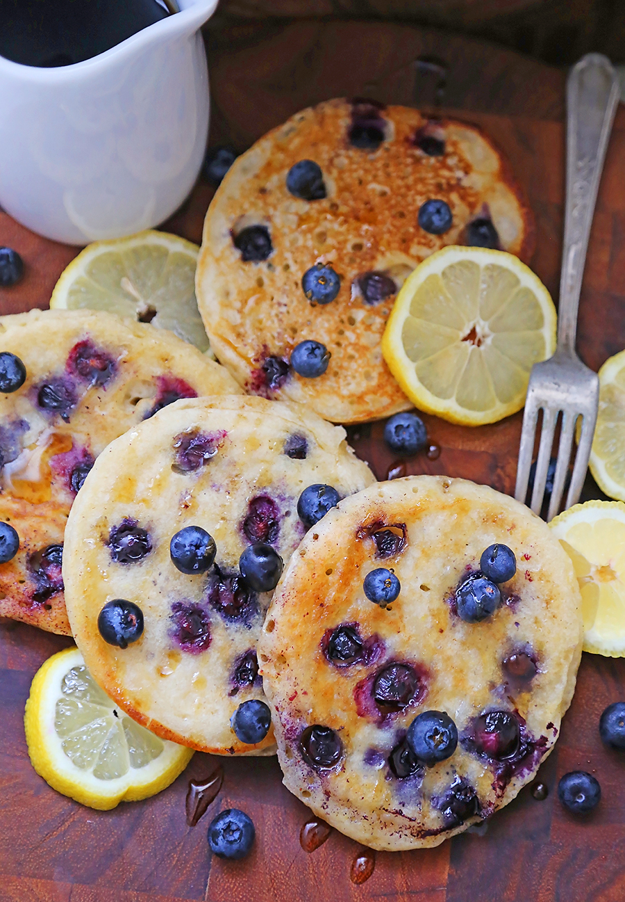 Fluffiest Blueberry Lemon Ricotta Pancakes