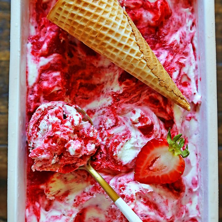 Roasted Strawberry-Rhubarb Ice Cream