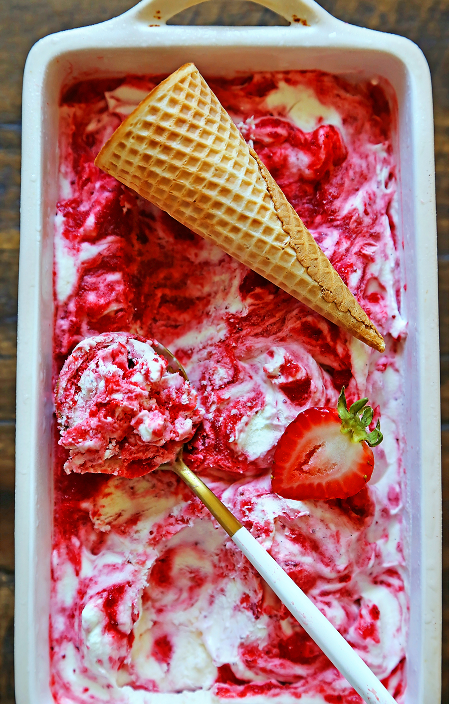 Roasted Strawberry-Rhubarb Ice Cream