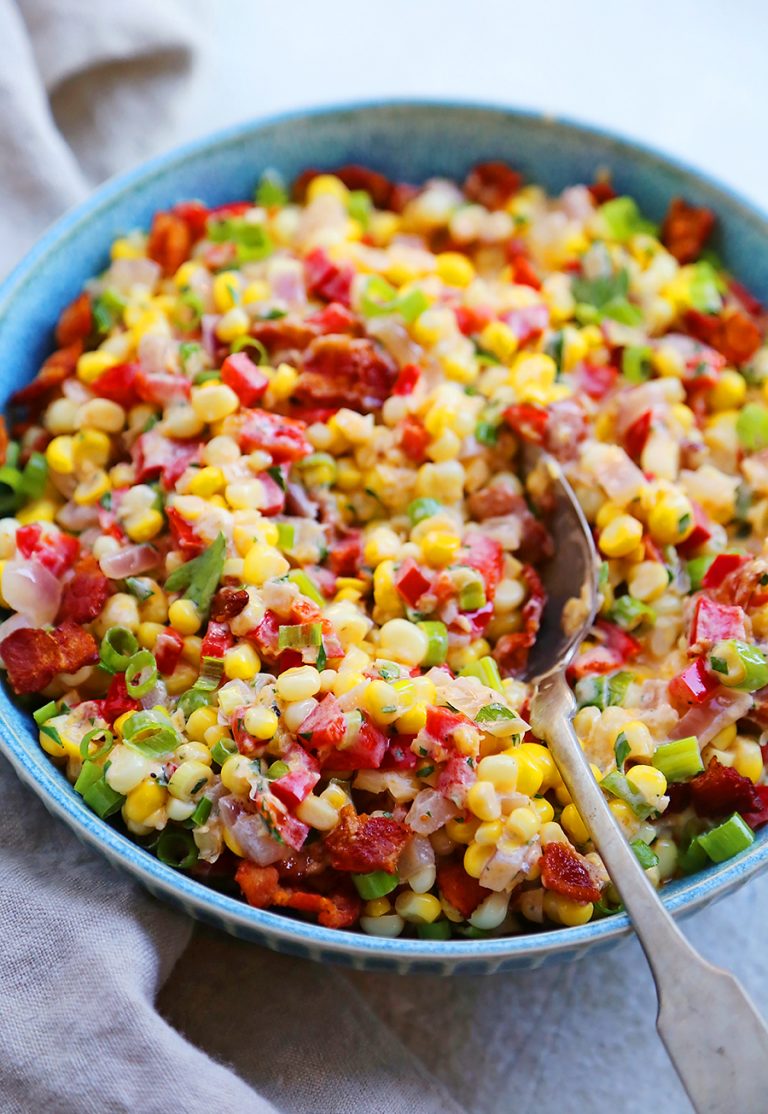 Creamy Confetti Corn with Bacon The Comfort of Cooking