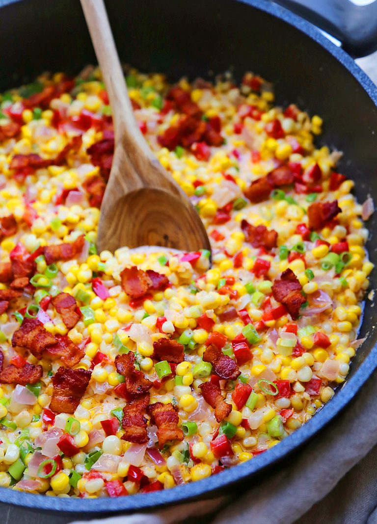 Creamy Confetti Corn with Bacon The Comfort of Cooking