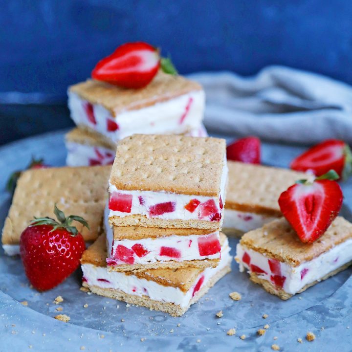 Strawberry Frozen Yogurt Graham Cracker Treats