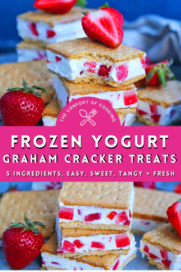 Strawberry Frozen Yogurt Graham Cracker Treats – The Comfort of Cooking