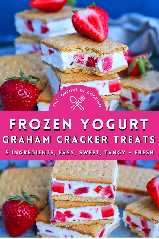 Strawberry Frozen Yogurt Graham Cracker Treats The Comfort of Cooking