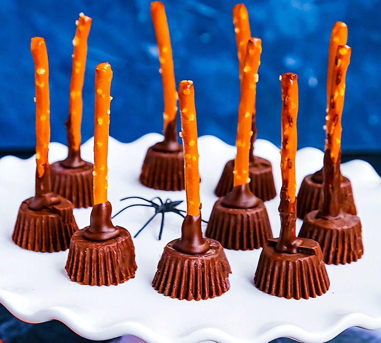 Chocolate-Pretzel Witches Broomsticks