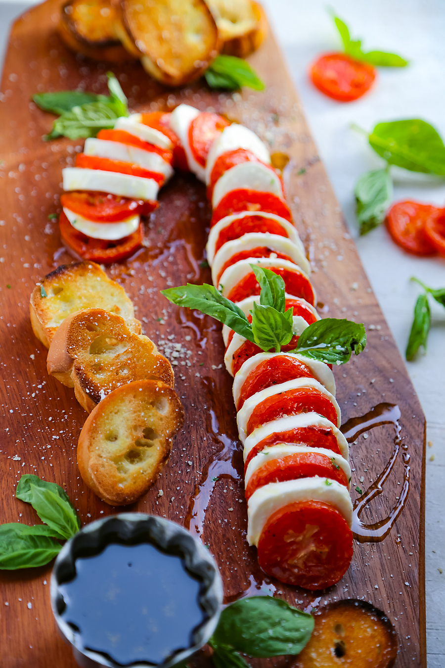 Candy Cane Caprese Board