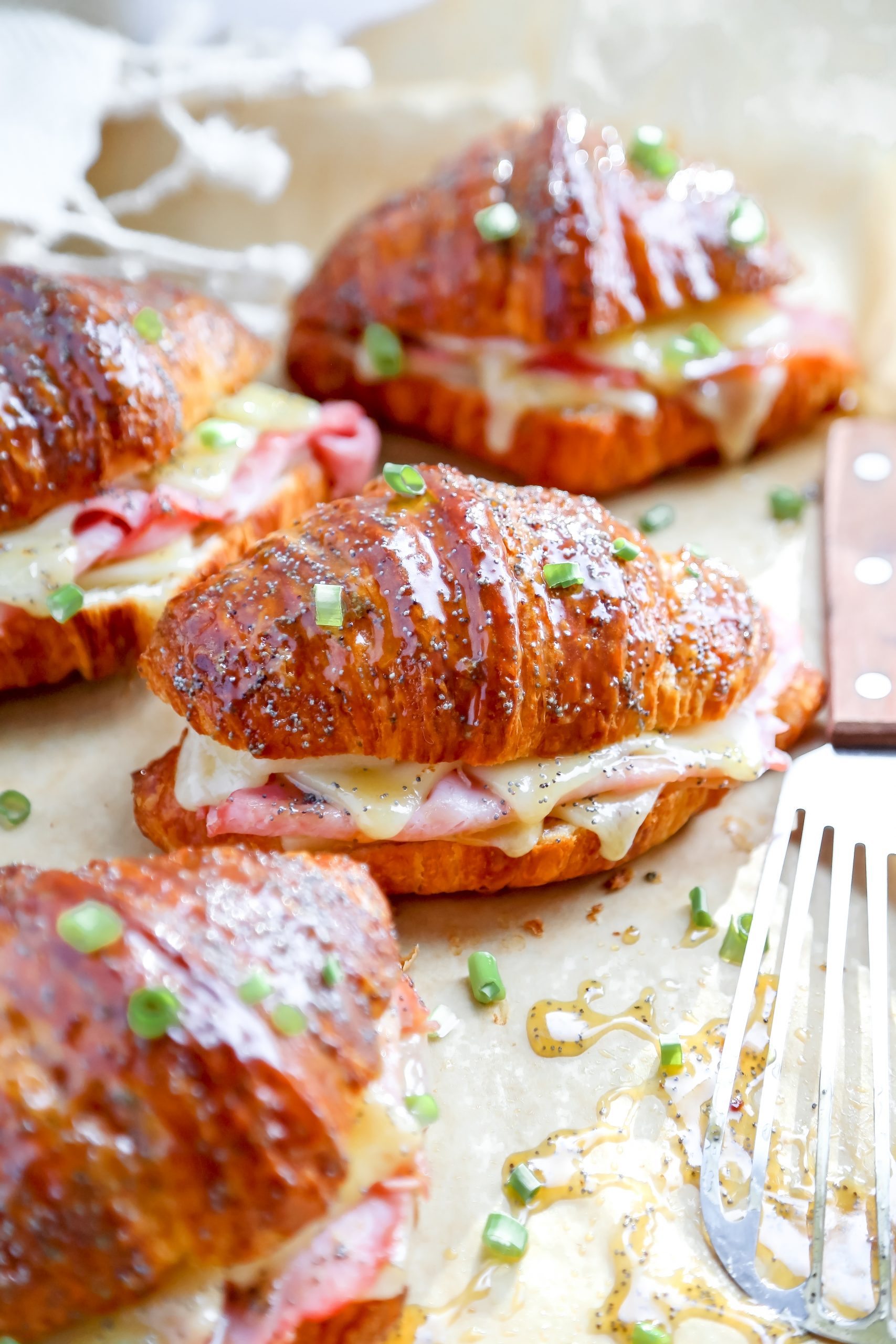 Baked Ham and Cheese Croissants