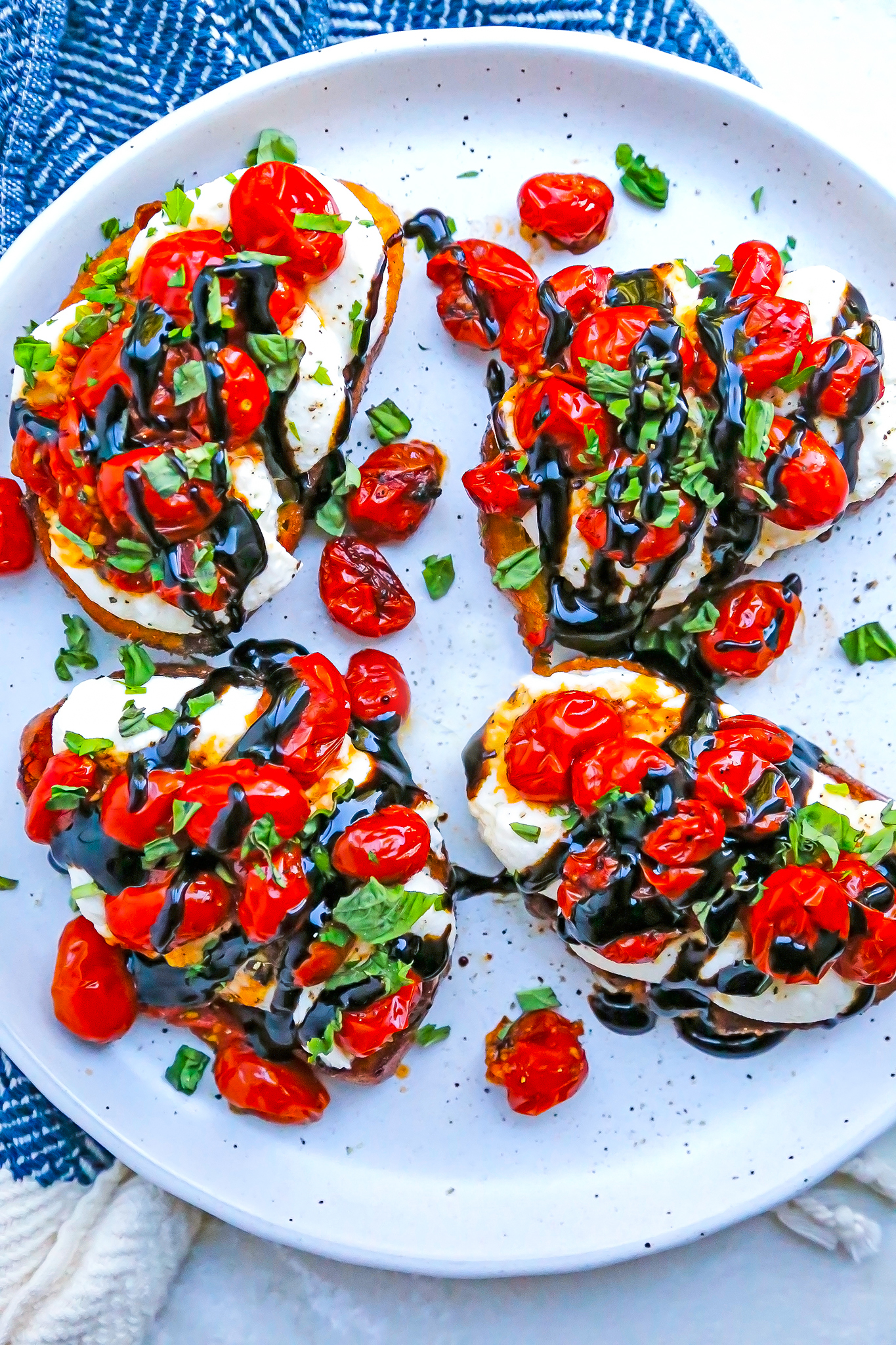 Caprese Whipped Ricotta Toast