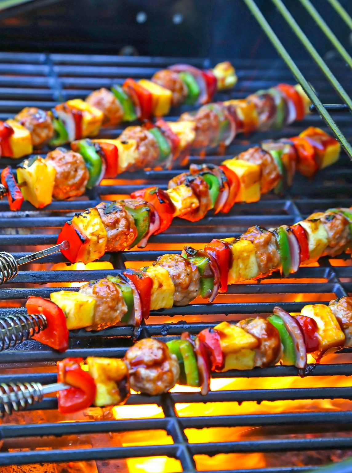BBQ Sausage, Veggie + Pineapple Skewers The Comfort of Cooking